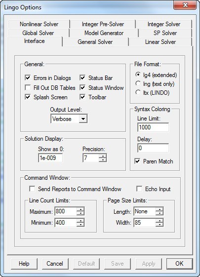 Interface Options