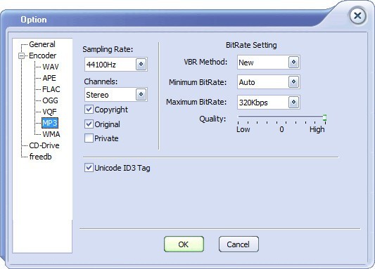 MP3 Encoding Preferences