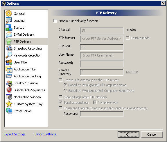 FTP options