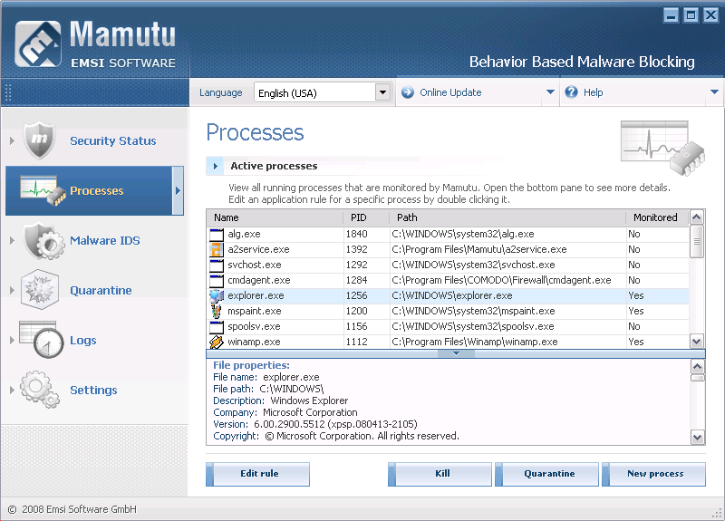 Processes List