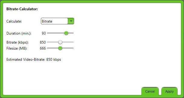 Bitrate Calculator