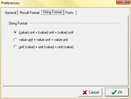 Preferences - String Format