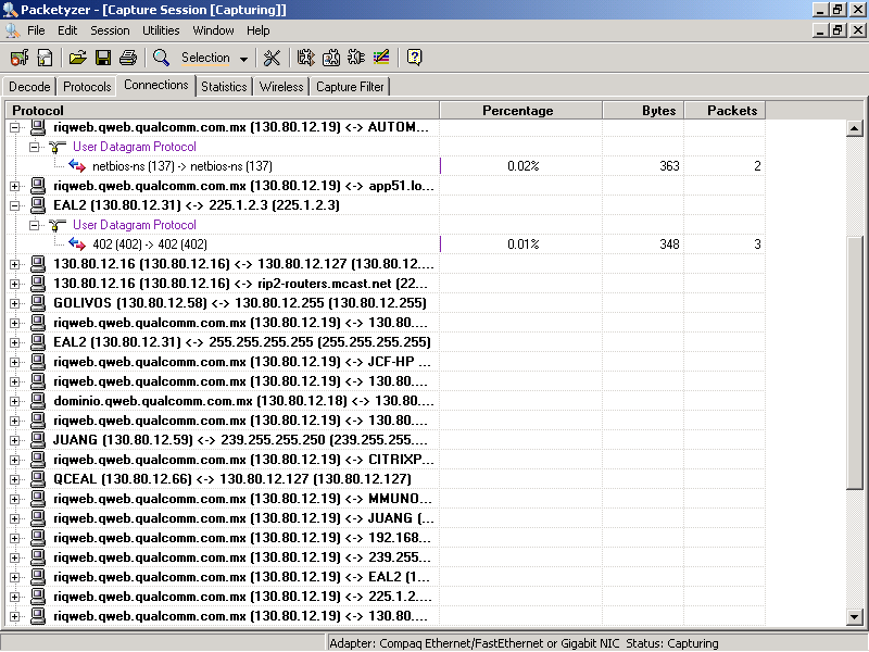 Connections tab