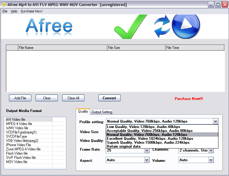 Profile settings