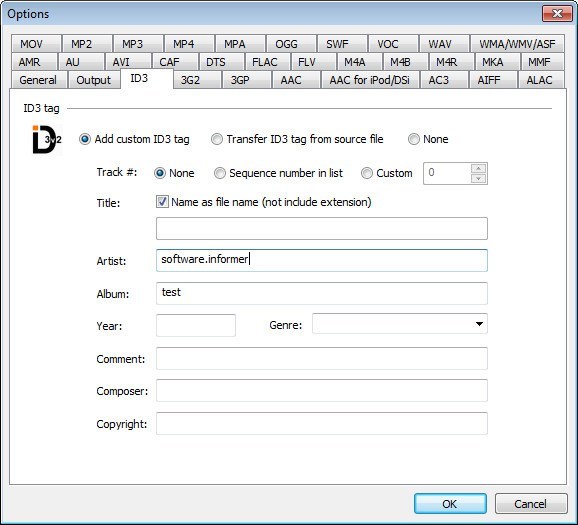 ID3 Tag Settings