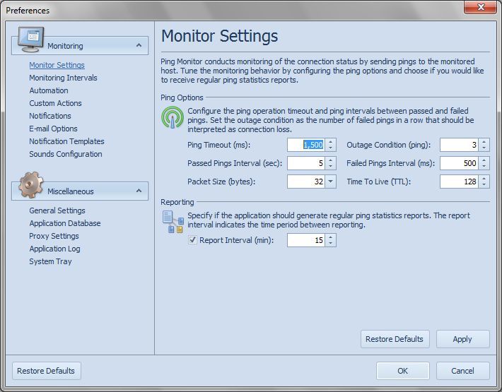 Monitor Settings