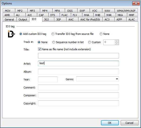 ID3 Tag Settings