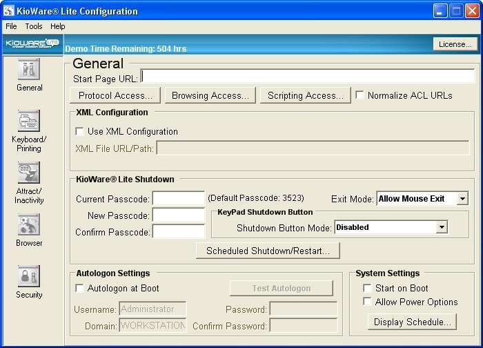 Configuration Window