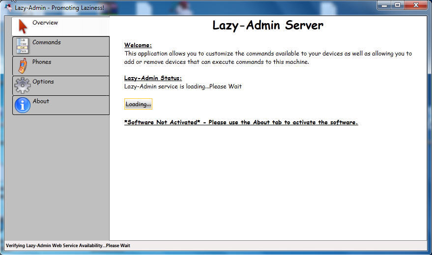 Server screen