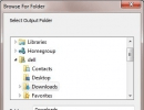 Select output folder