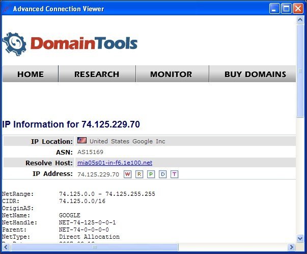 Whois Operation Results