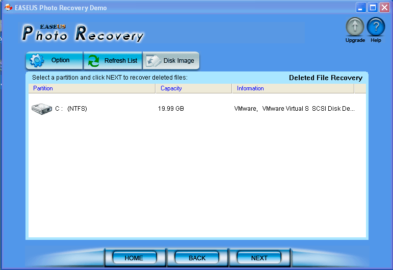 Deleted file recovery mode