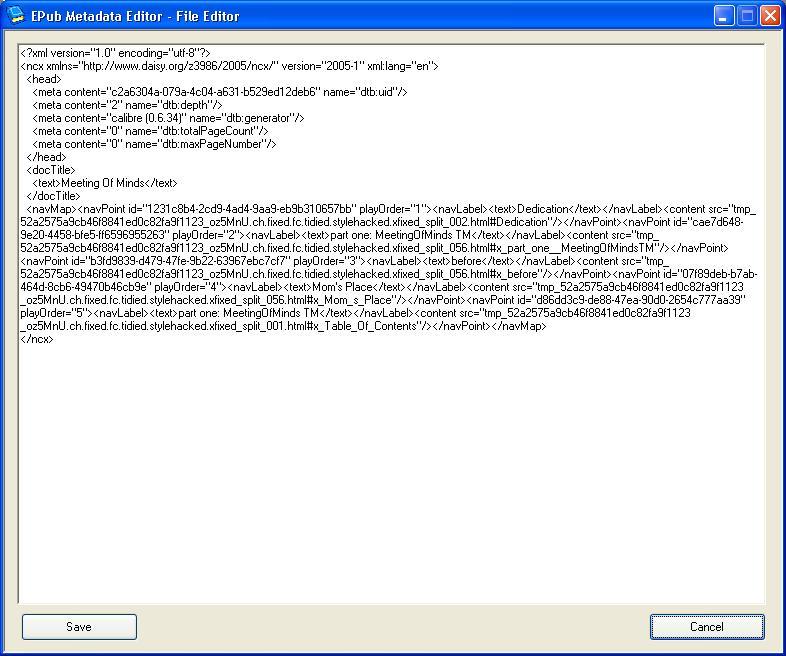 Editing the DAISY NCX File