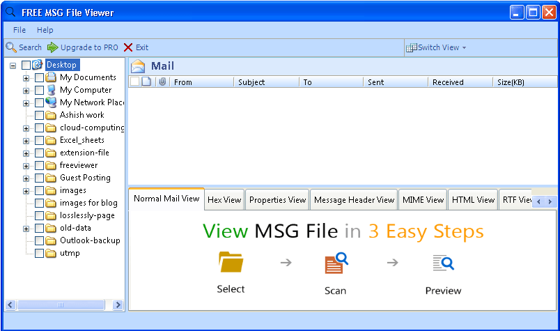 MSG Viewer Application Screenshot