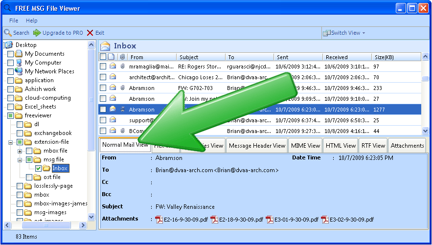 MSG Viewer Application view emails