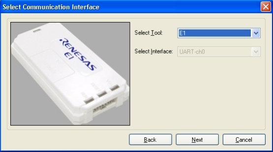 Select Communication Interface - Dialog box