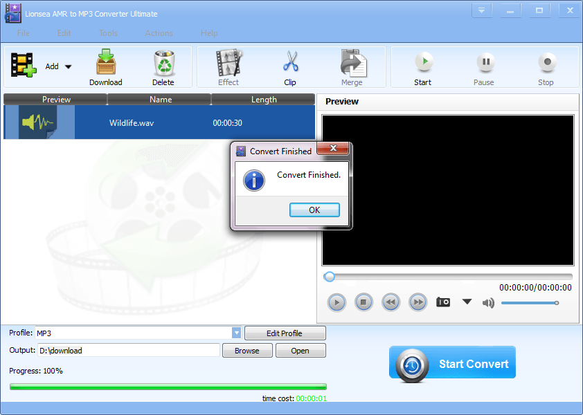 Click Add Files to load your MP3 format of video