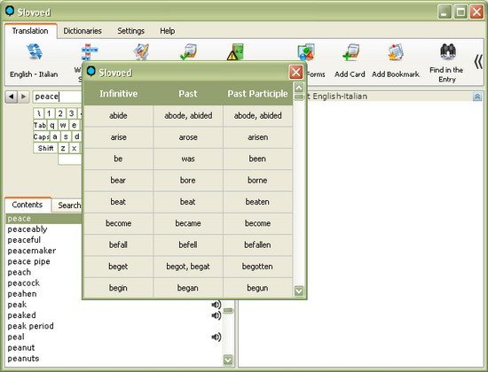 Irregular verbs