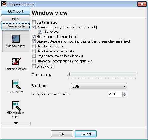 Window View Settings