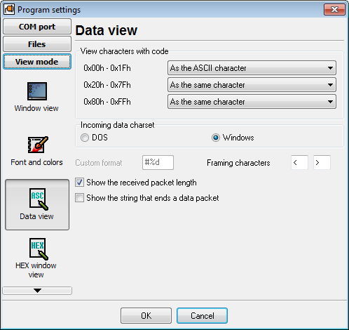 Data View Settings