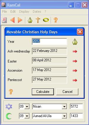 Movable Christian Holy Days