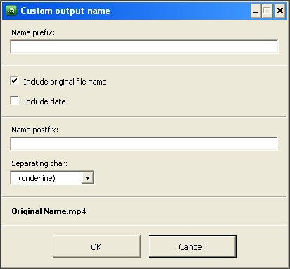 Output Name Customization