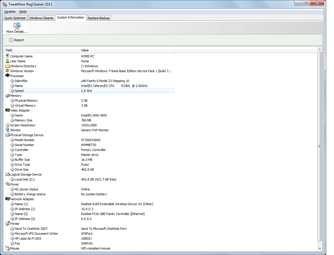 System Information