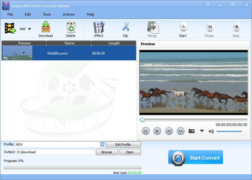 WMV to MOV Converter is equipped with advanced video conversion technology