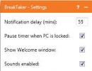 Settings window