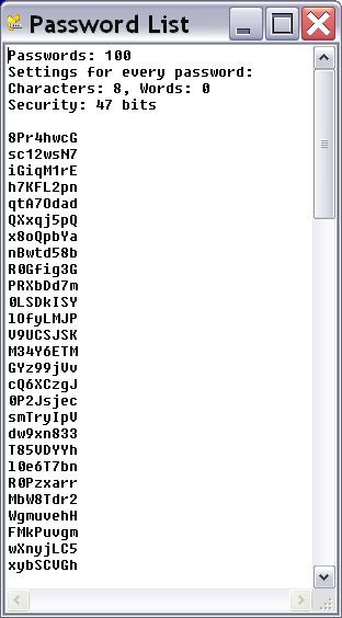 Password list