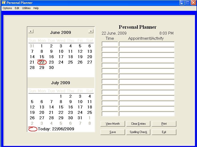 Personal planner