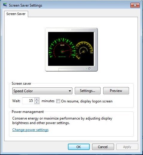 Screen Saver Settings