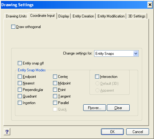 Drawing Settings Screen