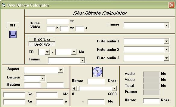 DivX Bitrate Calculator