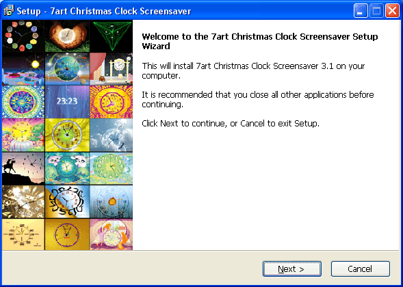 Christmas Clock Screensaver setup
