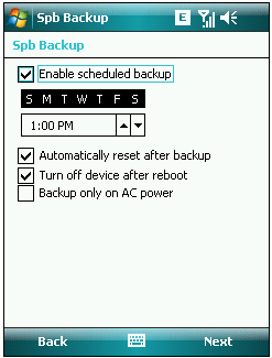 scheduled backup options