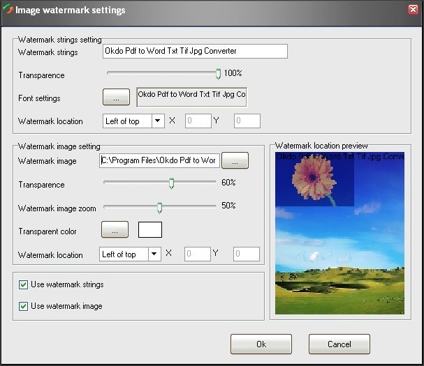 Image Watermark Settings