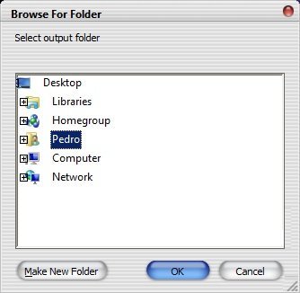 Browse Output Folder