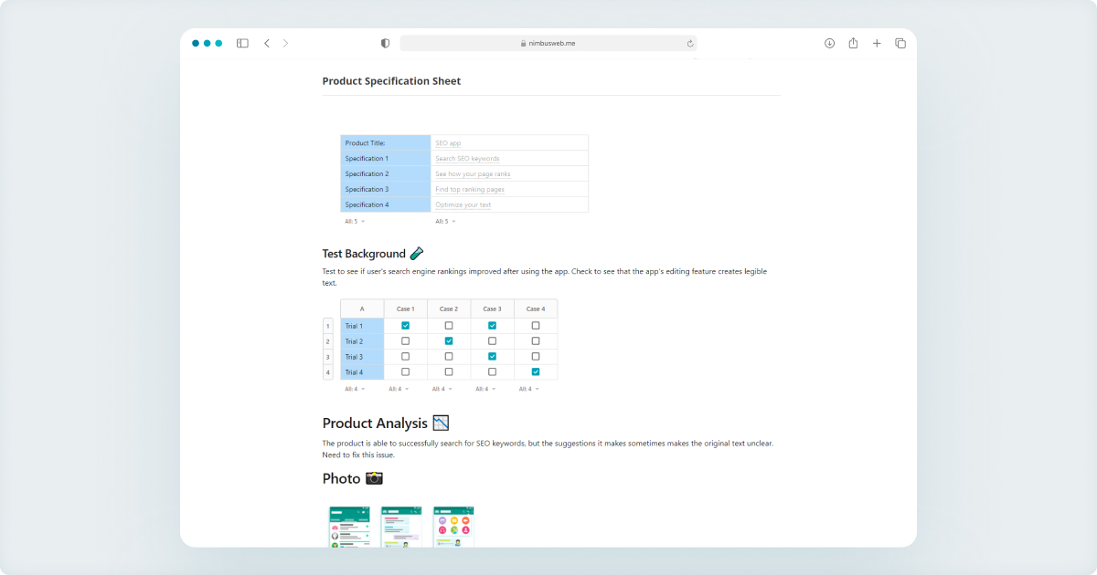 Tables and to-do lists