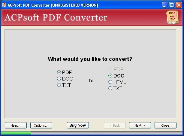 Conversion Type Selection