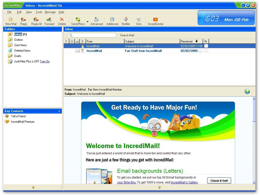 IncrediMail-Main screen
