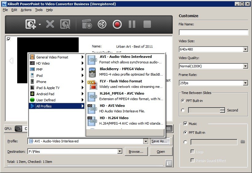 Output Format Selection