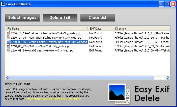 Deleting EXIF Data