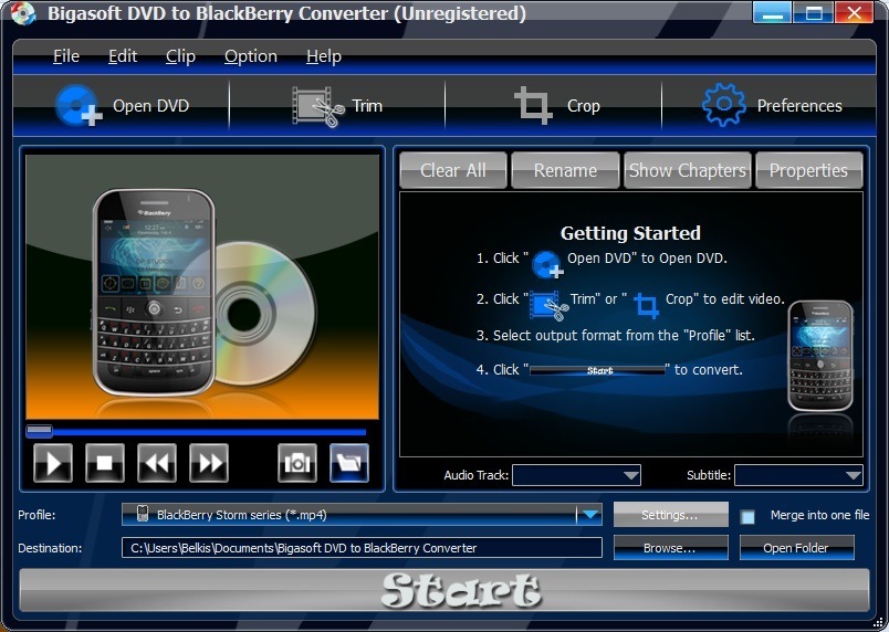 DVD BlackBerry Converter 