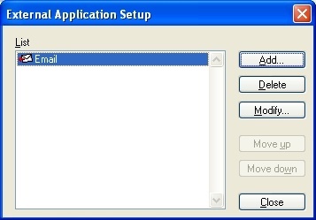 External application setup
