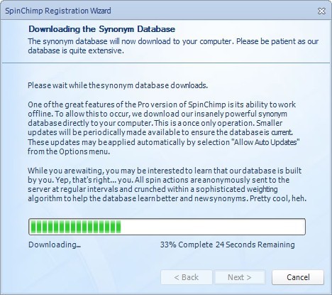 Downloading Synonym Database