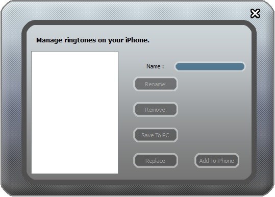 Manage Ringtones Screen