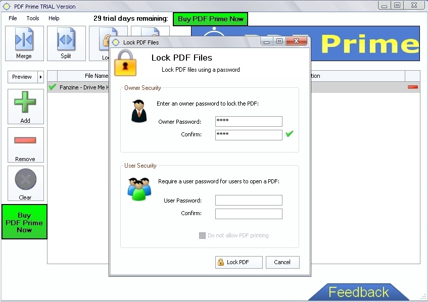 Lock PDFs