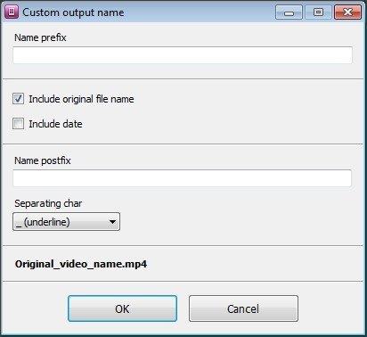 Output File Name Customization
