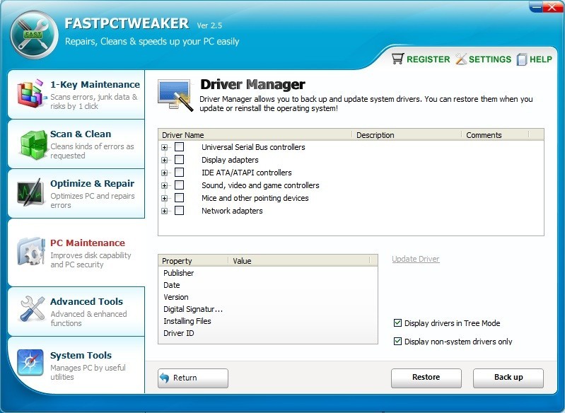 Drive Manager Screen